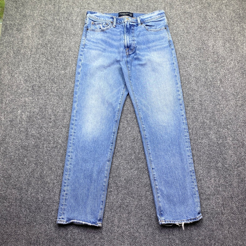 Abercrombie & Fitch A&F Vintage Stretch Straight Jeans Sz 31 Medium Wash‎ Grunge